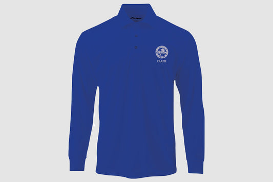 Camisa Polo Manga Larga Azul